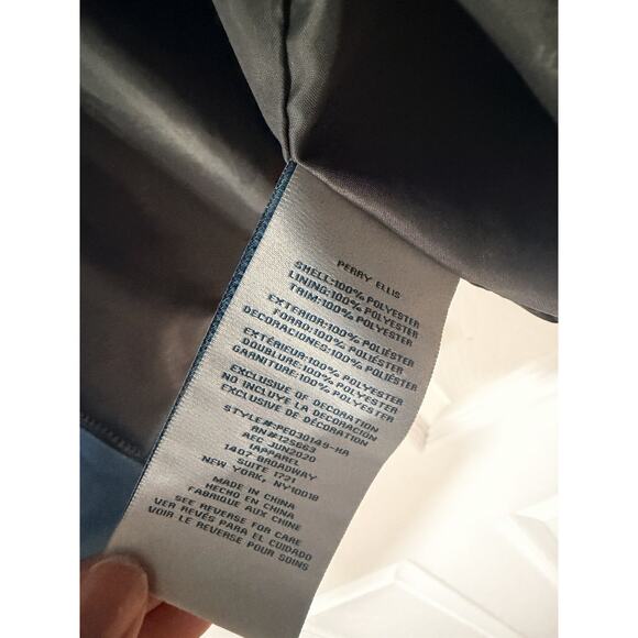 Mens Perry Ellis Portfolio Microfiber Blue Lightweight Lined Jacket -XXL - Picture 7 of 7